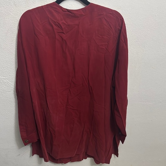 August Silk Red 3/4 Sleeve Button Down Shirt - Picture 4 of 6